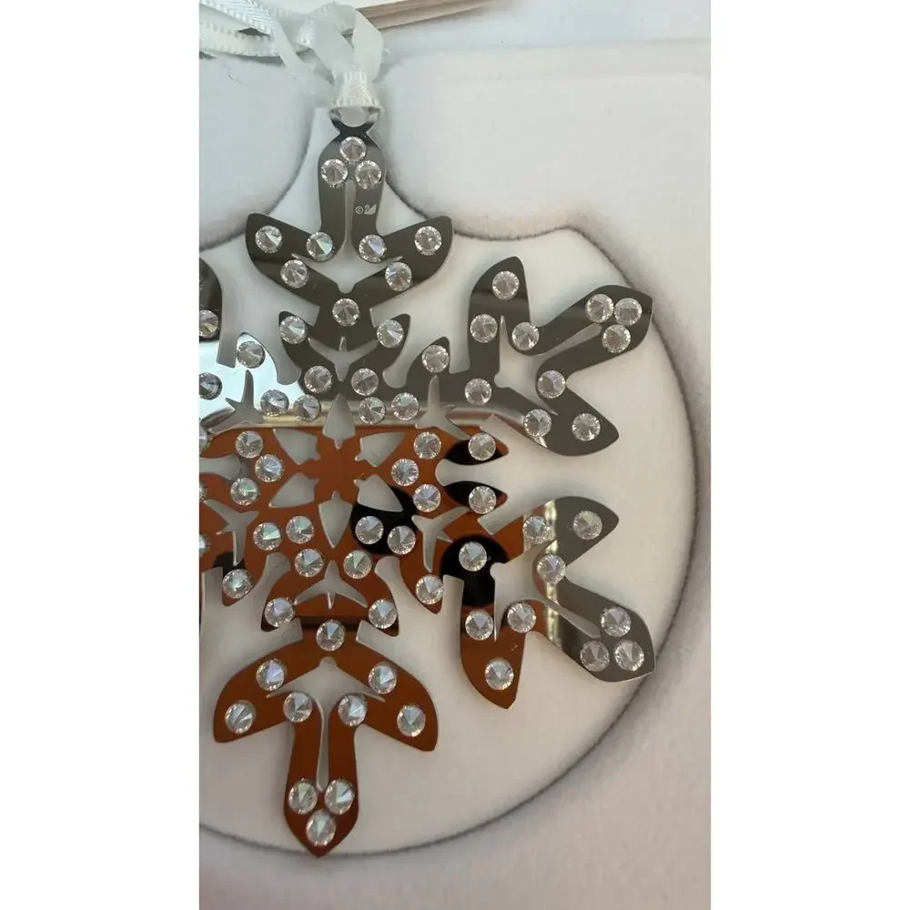 Swarovski Crystal Pixel Snowflake Ornament Set Lot 2 Boxes 6 Total 1135179
